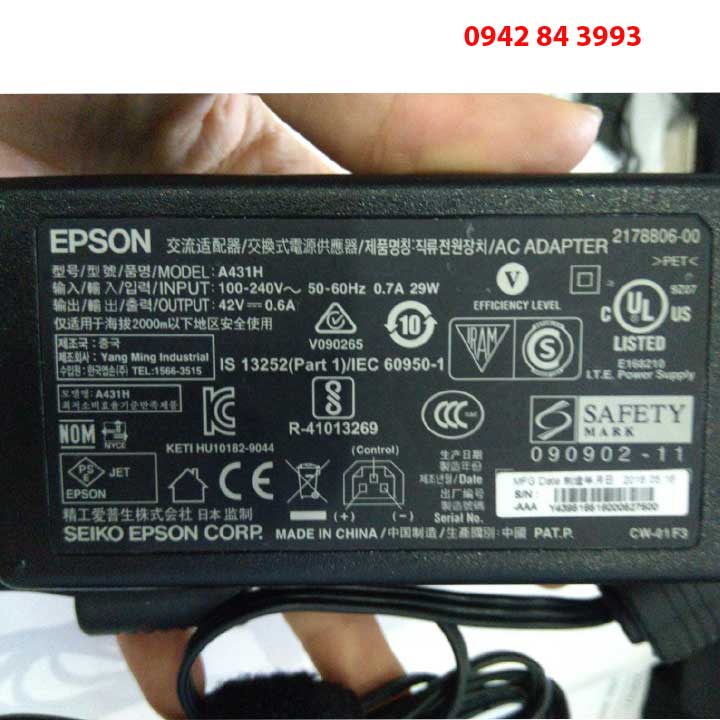 Adapter nguồn Epson A431H 42v 0.6a